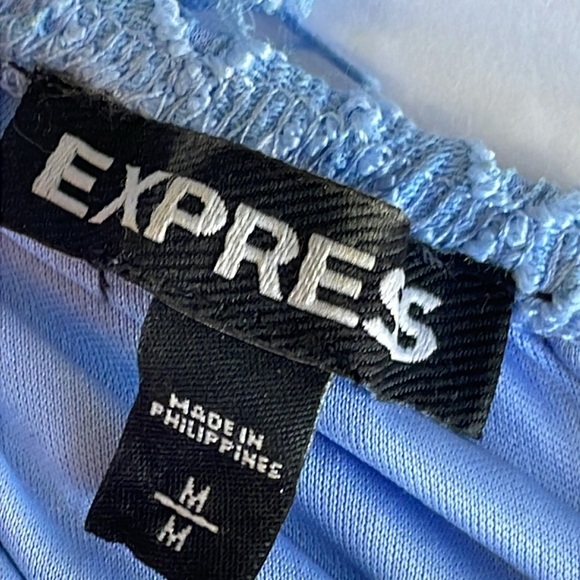 Express Crochet Lace Off Shoulder Crop Top - Picture 5 of 5